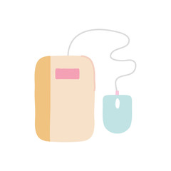 tablet and mouse device icon, flat style
