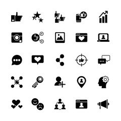 social media marketing set icons