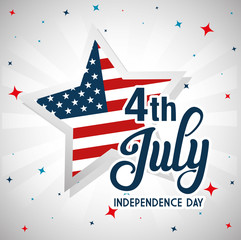 Obraz premium 4 of july happy independence day with decoration vector illustration design