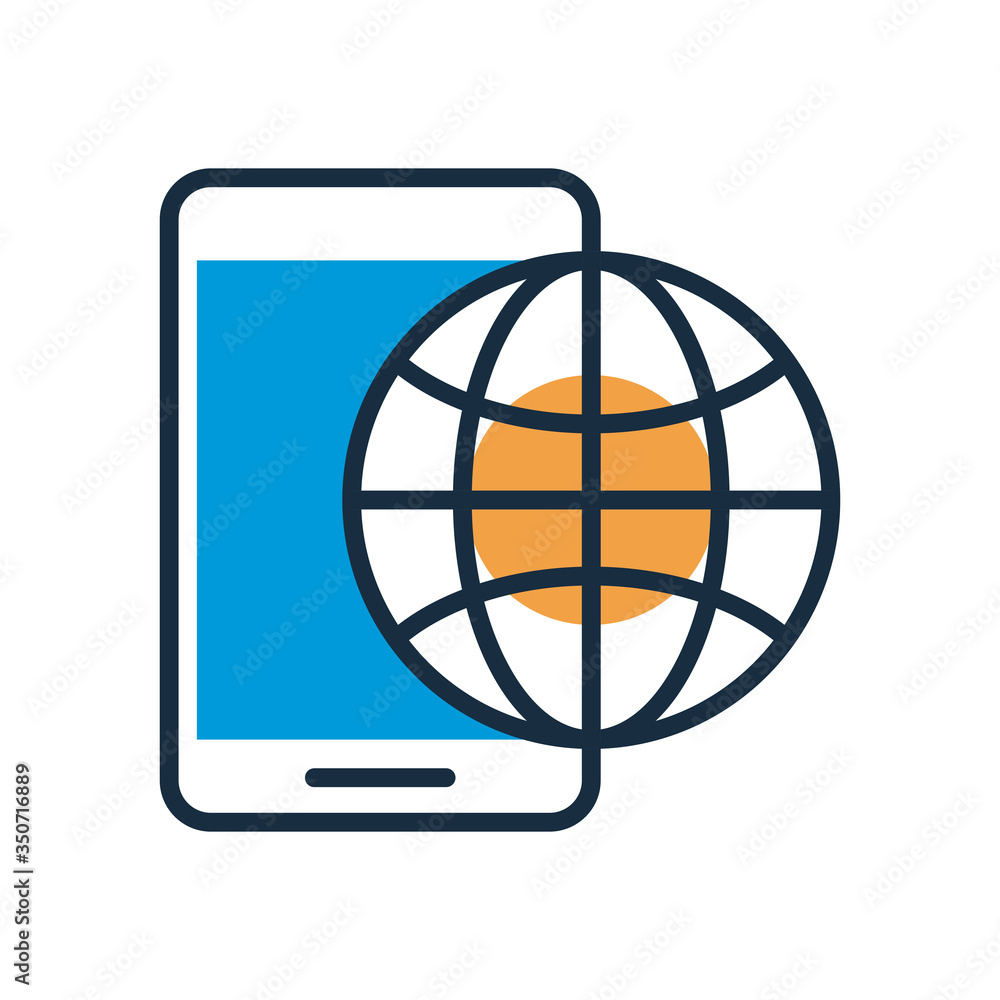 Poster smartphone with sphere browser fill style