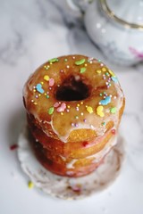 Homemade fresh deep fried Donuts/ Doughnuts, selective focus