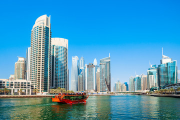 Fototapeta na wymiar Dubai Marina district in Dubai, UAE