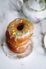 Homemade fresh deep fried Donuts/ Doughnuts, selective focus