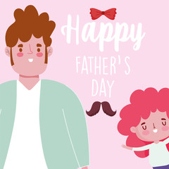 Father with daughter on fathers day vector design