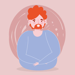 Avatar man cartoon with beard vector design