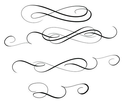 Isolated calligraphic swash ornament flourish vector drawing