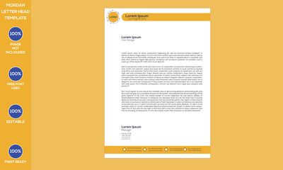 Abstract business modern letterhead template & A4 paper Size