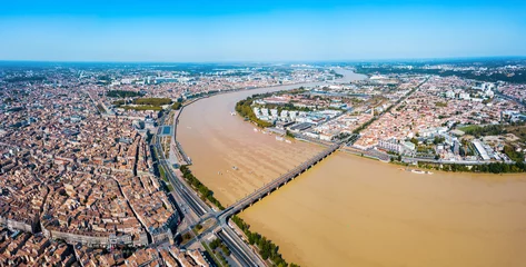 Fotobehang Bordeaux aerial panoramic view, France © saiko3p