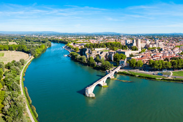 Avignon city aerial view, France