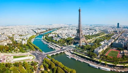 Foto op Plexiglas Parijs Luchtfoto van de Eiffeltoren, Parijs