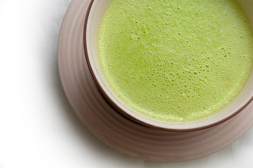 fresh green soup with pea 