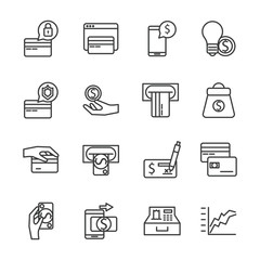 bundle of payment on line set icons