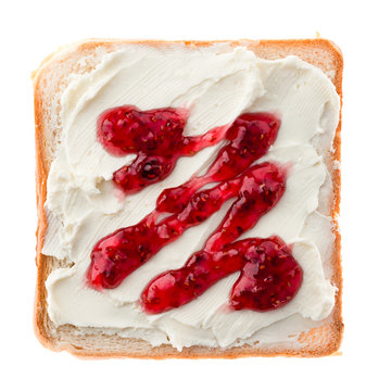 cream cheese sandwich with jam