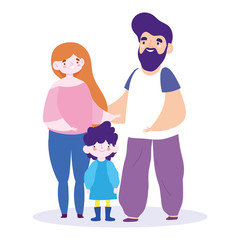 Mother father and daughter vector design