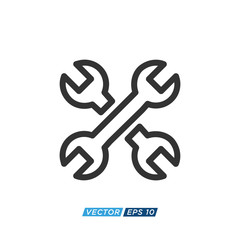 Tool Wrench Icon Design Illustration