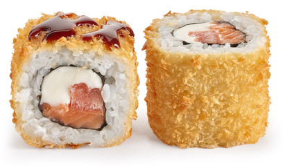Tempura sushi roll with salmon © obskurus
