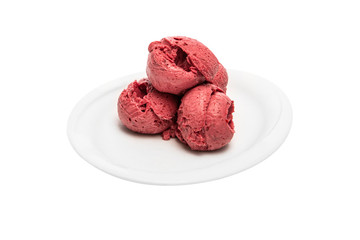 Blackberry ice cream. Organic fruit ice cream scoops,  natural fruit colors. Tr - dondurma