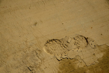 different footprints in the sand