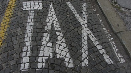 Taxi sign on the street