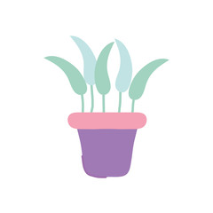 plant in a pot icon, flat style