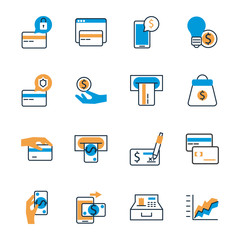 bundle of payment on fill set icons