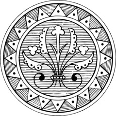 Old drawing of a Papyrus Crest