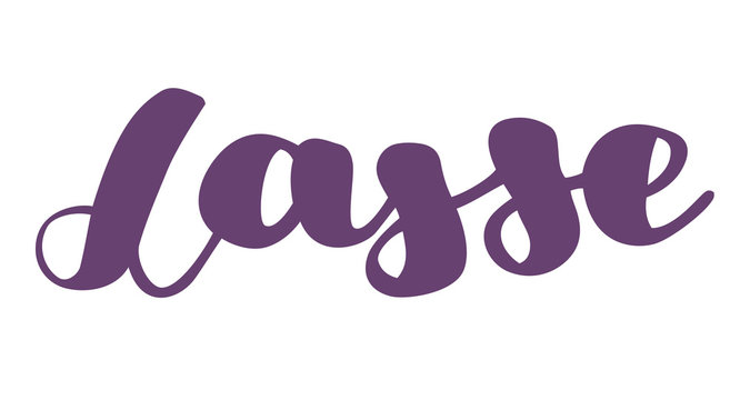 German spelling of the male name Lasse. German lettering. Deutsch spelling. Calligraphy male name, isolated over white.