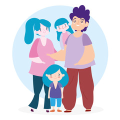 Mother father and daughters vector design