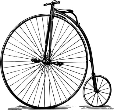 Old drawing of a Penny Farthing