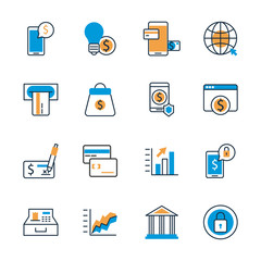 bundle of payment on fill set icons