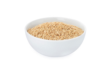 Sesame seeds, sesame seeds in white bowl, on white background (Tr- susam)
