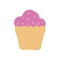 sweet cupcake icon, flat style
