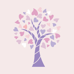 Obraz premium Love tree with heart leaves