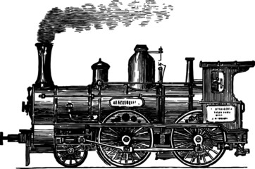 Old drawing of a Steam Train