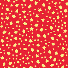 Stars seamless pattern red.
