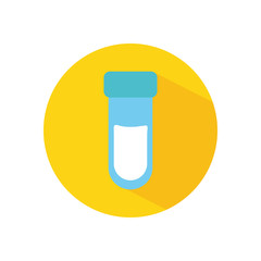 test tube icon, block flat style