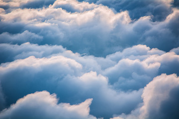 View of the clouds from above at dawn