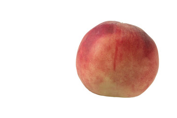 Juicy peach isolated on white background.