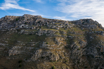 Vista panorámica de la antigua ciudad paleolítica de Matera, Sassi di Matera, Basilicata, sur de Italia