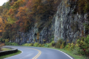 winding road in autumn