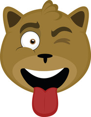 Vector illustration of the face of a funny cat cartoon