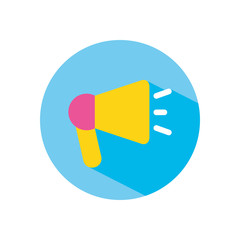 megaphone icon, block flat style