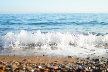 summer sea waves on the beach