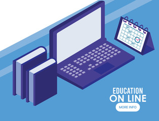 laptop and books education online tech