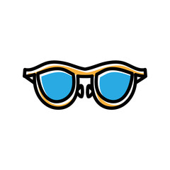 eyeglasses hand drawn icon vector design