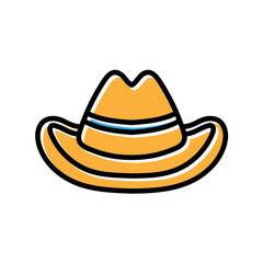 cowboy hat hand drawn icon vector design