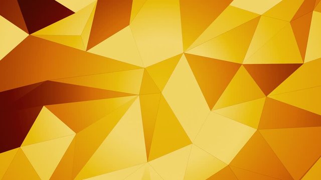 Abstract polygonal geometric surface. Elegant, smooth animation of a triangular polygon mesh with neon glow lines. Clean low poly motion background. 