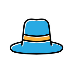 mime hat hand drawn icon vector design