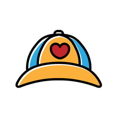 casual hat hand drawn icon vector design