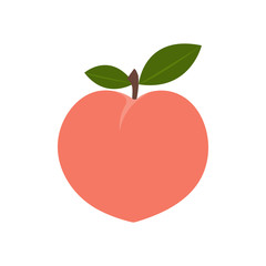 Peach. Colored Vector Illustration EPS. 